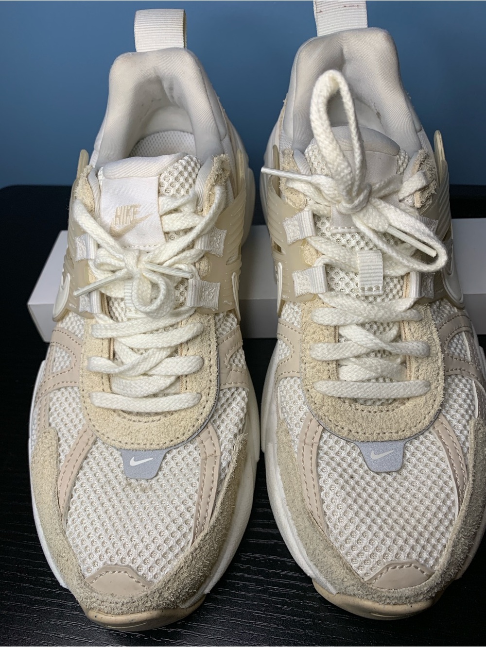 Nike V2K Run Cream/Beige Athletic Sneakers